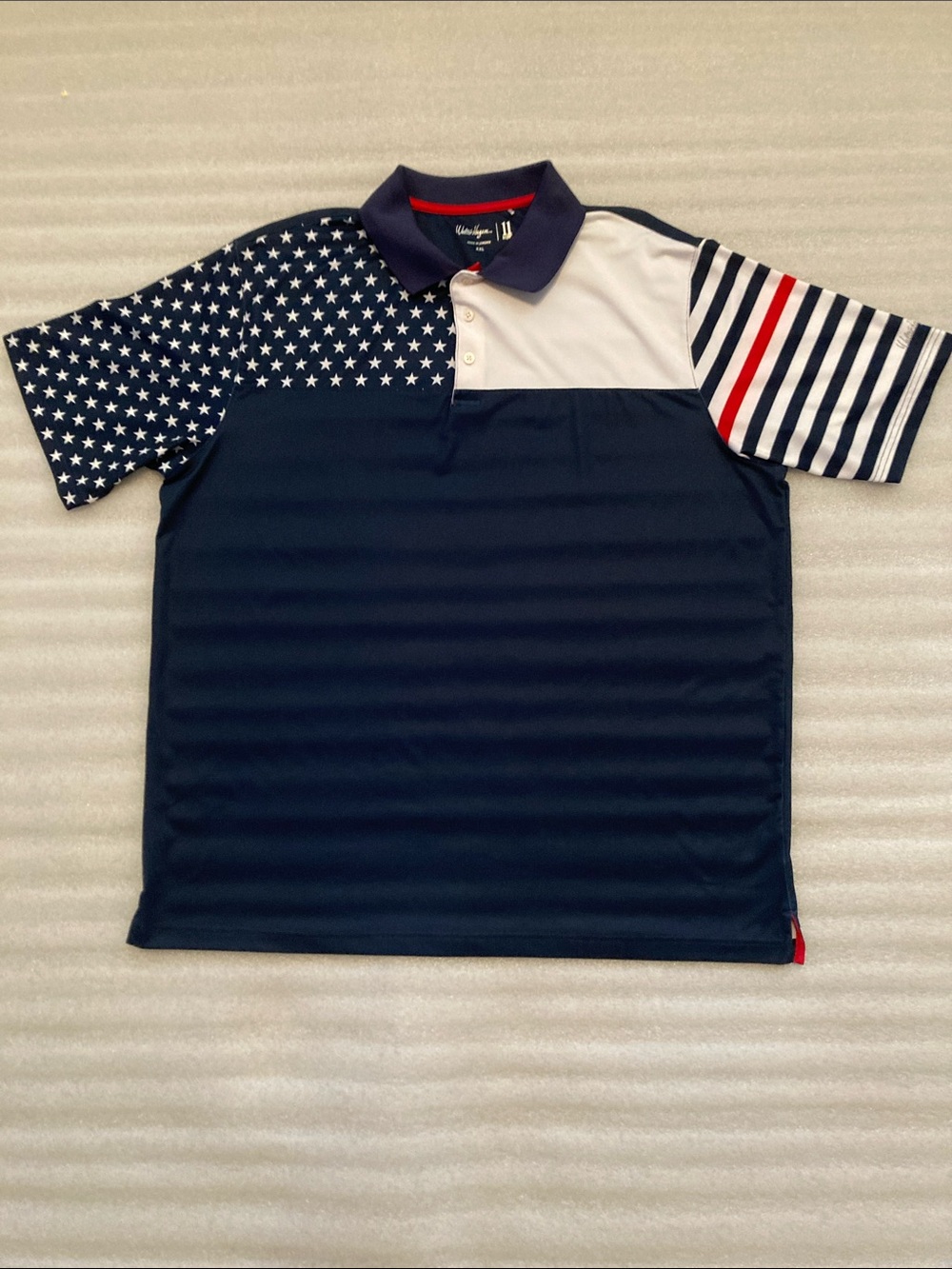 Golf Polo. Walter Hagen Navy, Red & White. Size XXL